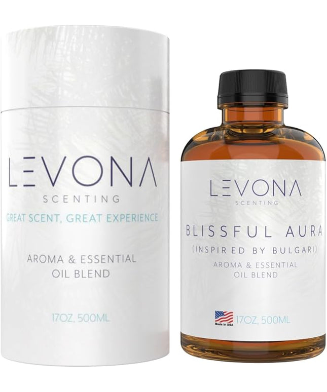 Levona Scent Essential Oils for Diffuser: Blissful Aura with Notes of Amber, Musk & Jasmine - Home Luxury Scents for Hotel - Fragrance Oil - 500 Ml Essential Oil