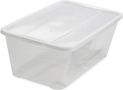 Life Story 10-Pack Plastic Storage Box, Stackable Shoe Organizer Tote Containers, 6 Liter - Clear Bins and Boxes with Lids for Bedroom, Closet, Cabinet, and Garage Organization