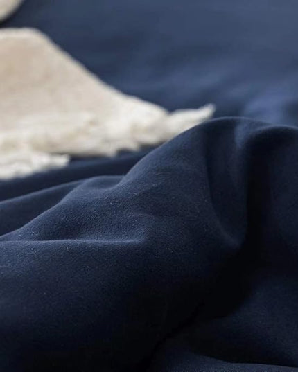 Houseri Navy Blue Comforter Set - Full Size - Ideal for Teen Boys & Girls - Classic Navy Blue Bed Bedding Set - Perfect for Dorm Comforters