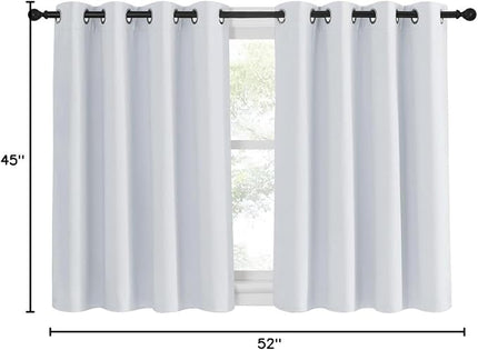 NICETOWN Room Darkening Curtain for Living Room - Window Treatment Thermal Insulated Grommet Room Darkening Panel/Drape for Bedroom (1 Panel, 52 by 45, Greyish White)