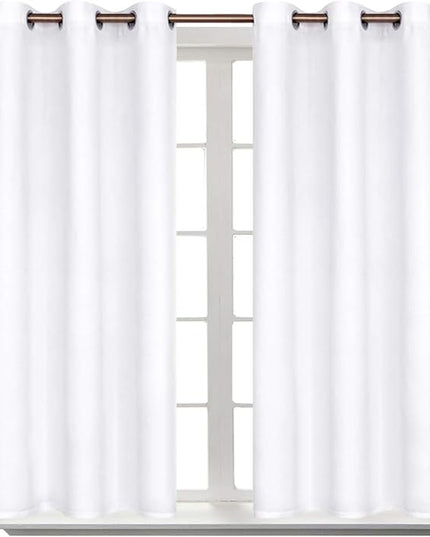 BGment Room Darkening Curtains 54 Inches Long - Grommet Thermal Insulated Drapes Window Treatment Curtains for Bedroom, 2 Panels, 38 x 54 Inch, Pure White