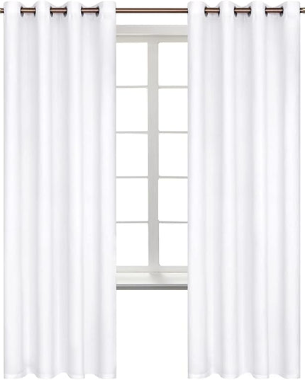 BGment Room Darkening Curtains 72 Inches Long - Grommet Thermal Insulated Drapes Window Treatment Curtains for Bedroom, 2 Panels, 52 x 72 Inch, Pure White