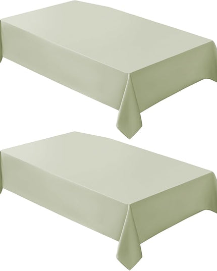 VidaFete Tablecloth 2 Pack60*120inch Rectangle Table Cloth Polyester, Stain Wrinkle Resistant Polyester Dining Table Cover for Kitchen Dinning Party Wedding Rectangular Buffet Decoration(Sagegreen)