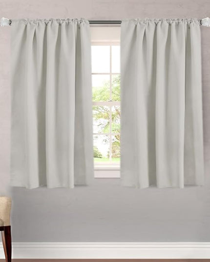 H.VERSAILTEX Blackout Curtains Thermal Insulated Window Treatment Panels Room Darkening Blackout Drapes for Living Room Back Tab/Rod Pocket Bedroom Draperies, 52 x 45 Inch, Ivory/Cream, 2 Panels