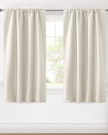 H.VERSAILTEX Light Reducing Curtains Thermal Insulated Window Treatment Panels Room Darkening Privacy Assured Drapes for Living Room Back Tab/Rod Pocket Bedroom Drapes 2 Panels, Ivory - 42 x 54 Inch