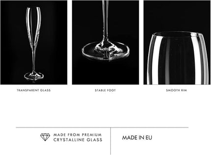 Krosno Champagne Glasses, Set of 4, 5.7 fl oz, Lead-Free Glass, Champagne Flutes for Prosecco, Sparkling Wine, Champagne and Mimosas, Dishwasher Safe, Made in Europe