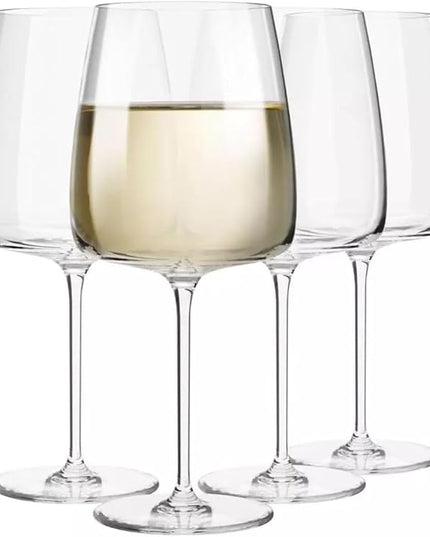 Krosno Large White Wine Glasses, Set of 4, 16.2 oz, Modern Collection, Premium Crystalline Glass, Perfect for Everyday, Dishwasher Safe, Made in Europe