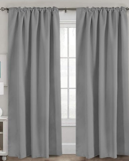 H.VERSAILTEX Blackout Curtains Thermal Insulated Window Treatment Panels Room Darkening Blackout Drapes for Living Room Back Tab/Rod Pocket Bedroom Draperies, 52 x 96 Inch, Grey, 2 Panels