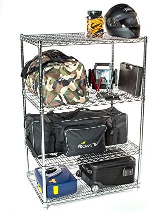 Omega 4 Tier Shelving Unit Heavy Duty NSF Wire Shelf Metal Large Storage Shelves Adjustable, Commercial Grade Steel Utility Layer Shelf Rack Storage,14L x 36W x 63H Inch Chrome