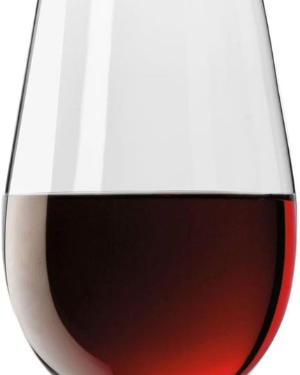 Krosno Stemless Wine Glasses for Red or White Wine, Set of 6, 19.6 oz, Harmony Collection, Perfect for a Veriety of Drinks, Made in Europe