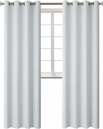 BGment Room Darkening Curtains 95 Inches Long - Grommet Thermal Insulated Drapes Window Treatment Curtains for Bedroom, 2 Panels, 52 x 95 Inch, Greyish White
