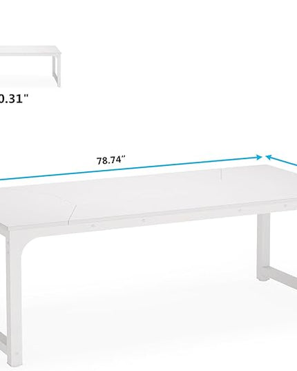 Tribesigns Modern Computer Desk, 78.7 x 39.4 inch X Large Executive Office Desk Computer Table Study Writing Desk Workstation for Home Office,White