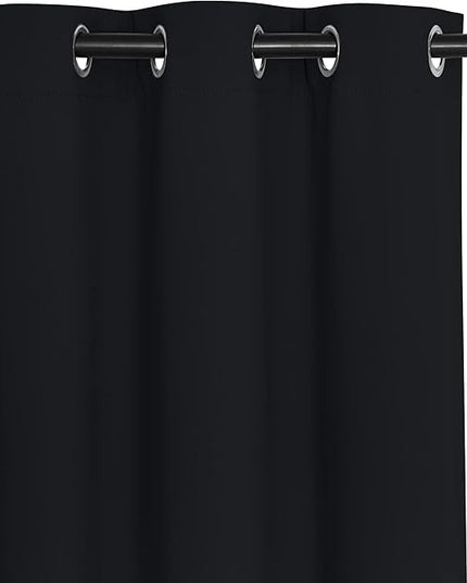 NICETOWN Black Blackout Curtain 78 inches Long - Thermal Insulated Grommet Soundproof Heat & Cold Blocking Privacy Doorway Curtain Window Treatment for Bedroom (1 Panel, W52 x L78)