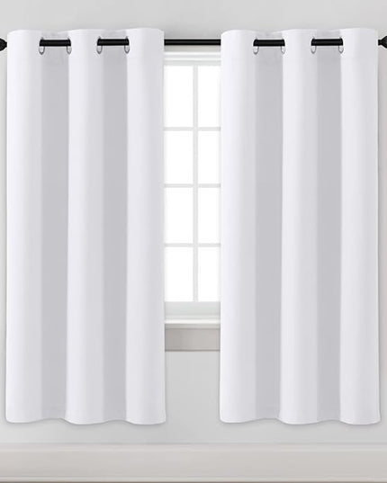 H.VERSAILTEX White Curtains for Bedroom Thermal Insulated Room Darkening Living Room Curtains Grommet Privacy Protection Window Curtain Panels/Drapes for Nursery, 2 Panels, 42x72 Inches, Pure White