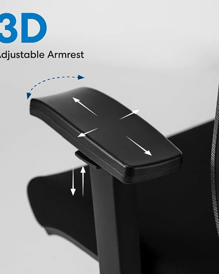 AUTONOMOUS ErgoChair Pro Ergonomic Office Chair Foam Black Adjustable Lumbar Support, Rolling Swivel - Home office Desk Chairs with Wheels and Arms - Ergonomic Desk Chair Comfy for Gaming & Long Hours
