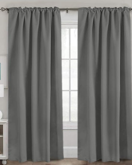 H.VERSAILTEX Blackout Curtains Thermal Insulated Window Treatment Panels Room Darkening Blackout Drapes for Living Room Back Tab/Rod Pocket Bedroom Draperies, 52 x 84 Inch, Bluish Gray, 2 Panels