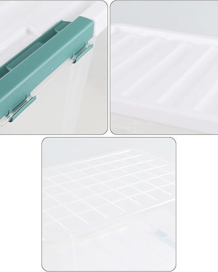 35 Quart Latch Storage Box, 6-Pack Clear Plastic Storage Bins with Latching Lids