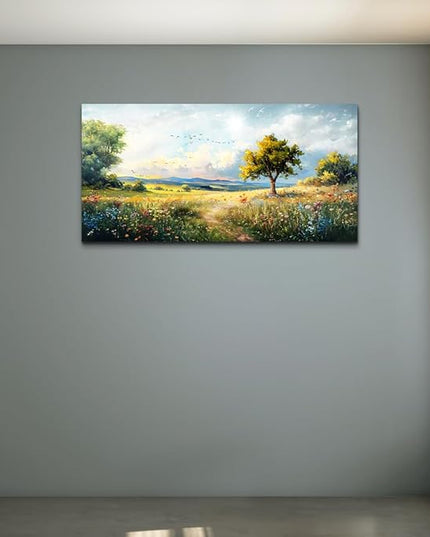 Wapluam Large Wall Art For Living Room Wall Decor For Bedroom Office Decorations Pastoral Wall Paintings Scenery Abstract Watercolour Farmhouse Pictures Modern Posters Canvas Prints Artwork Home Decor