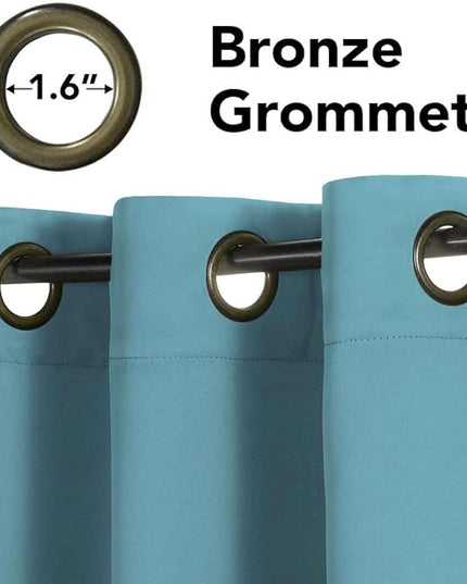H.VERSAILTEX Blackout Curtains for Bedroom Living Room Thermal Insulated Drapes Innovated Microfiber Window Panels Drapes, Grommet Top, 52 by 96 - Inch -Set of 2 - Aqua