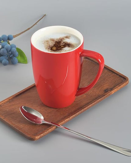 homEdge Porcelain Mug Set, 16 Ounces Cup for Tea, Latte, Mocha, Hot Chocolate, Set of 6, Red