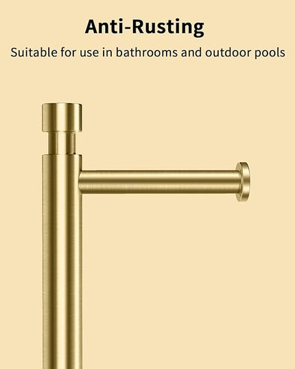 YUMORE Toilet Paper Holder Stand Freestanding, Weighted and Sturdy Stainless Steel Design with Non-Slip Cap, Gold Rustproof Tissue Roll Holder for Modern Bathroom, RV