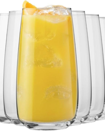 Krosno glasses for water, juices,lemonade, iced tea Elegant design | Set of 6 | Capacity 23.7 Fl Oz | Modern collection | Ideal for home, restaurant, parties | Dishwasher safe
