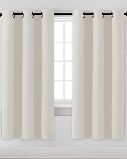 H.VERSAILTEX Room Darkening Curtains for Living Room Light Reducing Thermal Insulated Window Treatment Panels/Drapes Grommet Top 2 Panels (Ivory - 42 x 72 Inches)