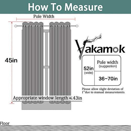 Yakamok Light Blocking Window Blackout Curtains Thermal Insulated Room Darkening Drapes for Bedroom,Solid Grommet Top Window Panels, 52x45 Inch, Purple, One Pair