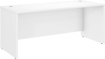 Bush Business Furniture Studio C 72W Computer Desk with Wire Management and Modesty Panel in White, Professional Table for Home Office and Corporate Office