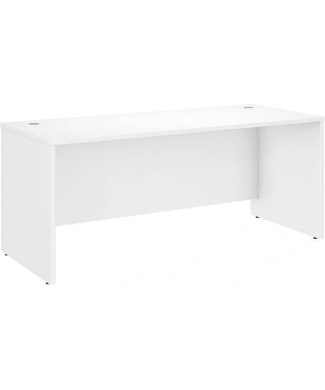 Bush Business Furniture Studio C 72W Computer Desk with Wire Management and Modesty Panel in White, Professional Table for Home Office and Corporate Office