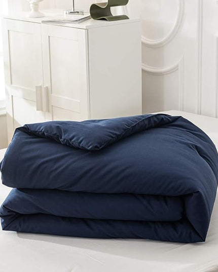 Houseri Navy Comforter Set King Size - Classic Vintage Midnight Blue & Dark Navy Theme