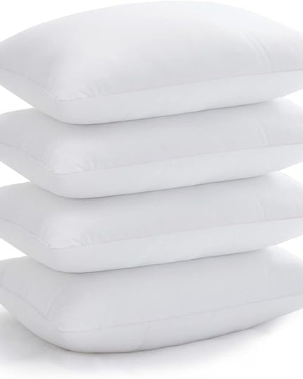 Acanva Bed Pillows for Sleeping, Cooling Hotel Quality with Premium Soft 3D Down Alternative Fill for Back, Stomach or Side Sleepers, Queen (Pack of 4), White