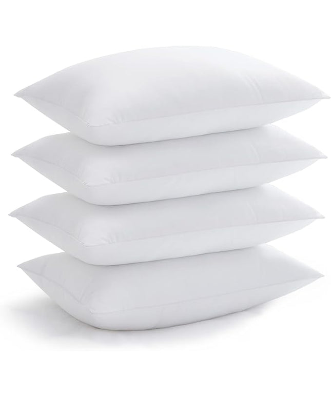 Acanva Bed Pillows for Sleeping, Cooling Hotel Quality with Premium Soft 3D Down Alternative Fill for Back, Stomach or Side Sleepers, Queen (Pack of 4), White