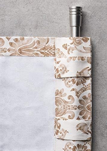Maison d' Hermine Curtains for Living Room 100% Cotton 108 inch Length One Panel Light Filtering Curtains for Bedroom Windows with Rod and Loop Pockets Drapes (Allure, 50" W x 108" L)