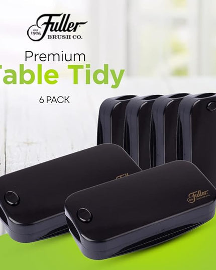 Fuller Brush Premium Table Tidy – Handheld Crumb Sweeper for Tabletops – Compact Crumb Remover with Bristle Rows – Easy to Use, Durable & Portable Cleaning Tool, Black (Pack of 6)