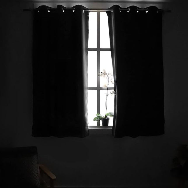YoungsTex Short Blackout Curtains 54 Inch Length for Bedroom - Navy Blue Thermal Insulated Drapes with Grommet Room Darkening Privacy for Living Room Bathroom, 2 Panels, 52 x 54 Inch