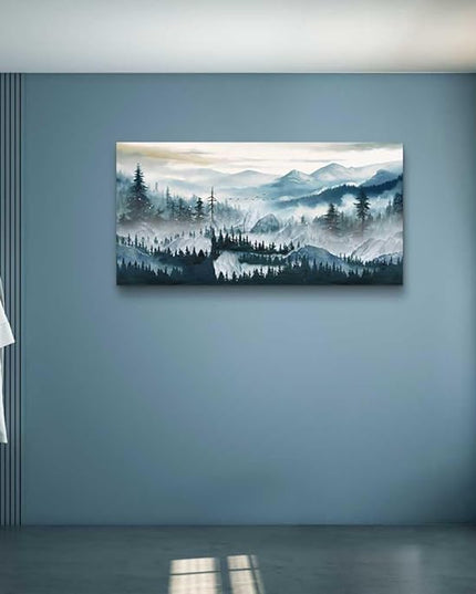 hyidecorart Canvas Wall Art For Living Room Large Wall Decor for Bedroom Home Decor Office Decorations Fog Forest Landscape Wall Painting Stretched And Framed Pictures Art Ready To Hang Works