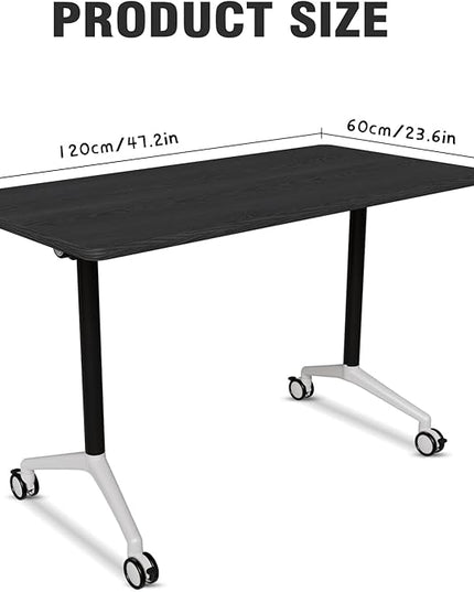 Conference Room Table with Flip-Top Design for Dynamic Meetings, Business Table Computer Desk with Heavy-Duty Frame,Foldable Seminar Meeting Tables for Home Office (4, F, 47.2IN)