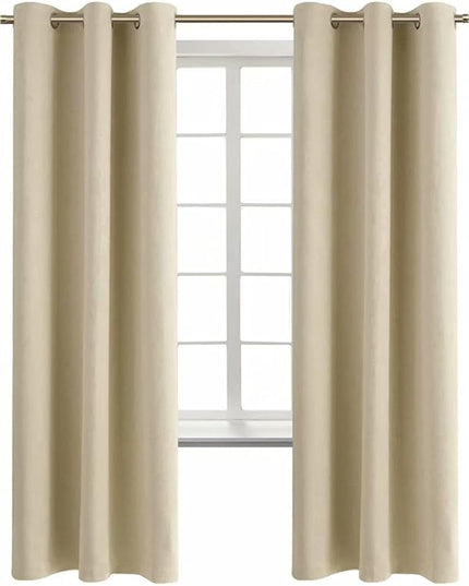 BGment Room Darkening Curtains 72 Inches Long - Grommet Thermal Insulated Drapes Window Treatment Curtains for Bedroom, 2 Panels, 42 x 72 Inch, Beige