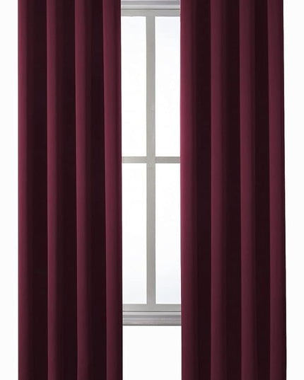 ChrisDowa Grommet Blackout Curtains for Bedroom and Living Room - 2 Panels Set Thermal Insulated Room Darkening Curtains (Burgundy Red, 52W x 72L)