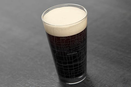 Well Told Engraved Omaha Nebraska Map Pint Glass, Etched Beer Gift (16 oz, Clear) City Map Pint, Custom City Glassware, Gifts For Beer Lovers