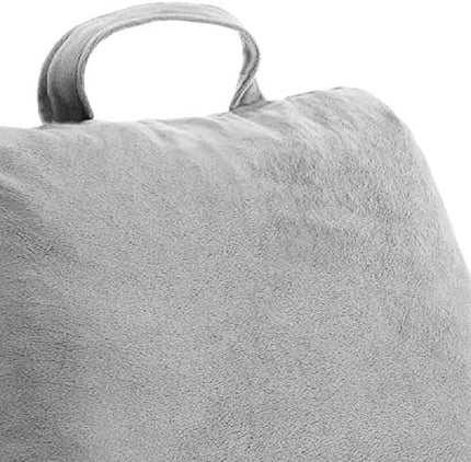 LINENSPA Reading Pillow with Shredded Memory Foam- Back Pillow for Sitting in Bed, Reading, Gaming, Watching TV – Chair Pillow with Arms, Dorm Room Essentials, Stone
