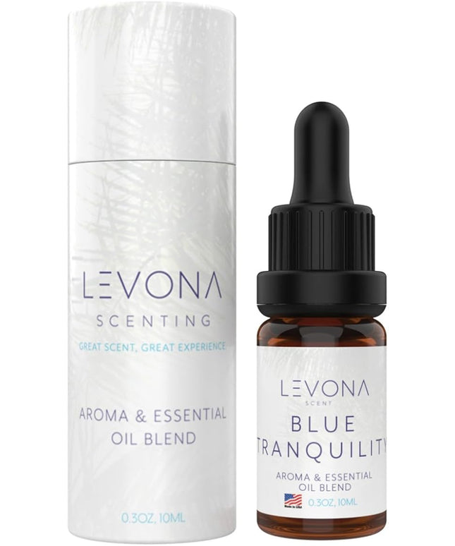 Levona Scent Essential Oils - Scents for Home, Hotel & Office Use - Perfect for Home Diffuser & Humidifiers - Aroma Fragrance Oil, Ideal for Massage, Relaxation, and Spa - Blue Tranquility, 10ml