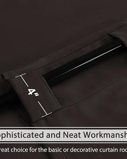 H.VERSAILTEX Blackout Curtains Thermal Insulated Window Treatment Panels Room Darkening Blackout Drapes for Living Room Back Tab/Rod Pocket Bedroom Draperies, 52 x 63 Inch, Chocolate Brown, 2 Panels