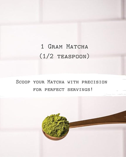 Golden Stainless Steel Matcha Measuring Spoon 1 Gram (1/2 Teaspoon) for Perfect Servings.