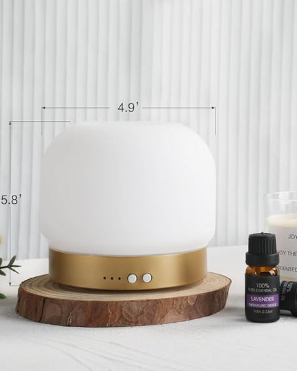Essential Oil Diffusers for Large Room 280ml Aromatherapy Diffuser for Home - Glass Cover, 4 Timers, Auto Shut-Off, Adjustable Lights, No Beep