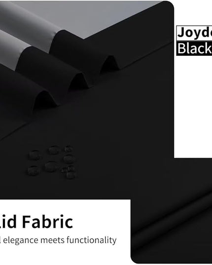 Joydeco Blackout Curtains - 96 Inch Long, Grommet Solid Black Curtains for Living Room & Bedroom, 2 Panels