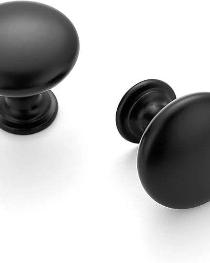 Ravinte 5 Pack Matte Black Round Zinc Cabinet Knobs for Kitchen Bathroom Closet Dresser Cabinets