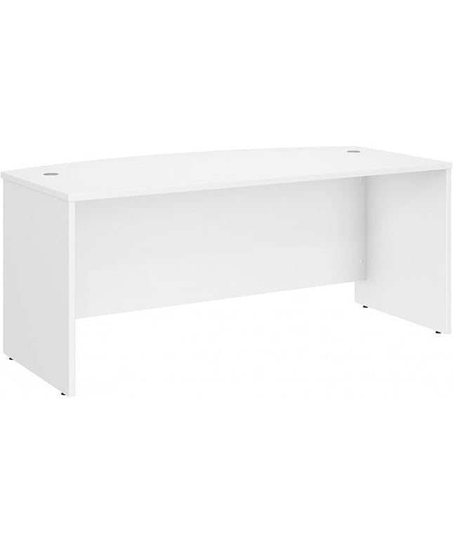 Bush Furniture BSHSCD172WH Studio C White 72W x 36D Bow Front Desk
