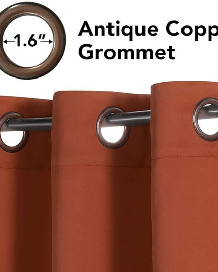 H.VERSAILTEX Thermal Insulated Blackout Window Panels Microfiber Formaldehyde-Free Kids Curtains for Holiday Season Home Decoration,Grommet Top,52 by 96 - Inch - Orange - Set of 2